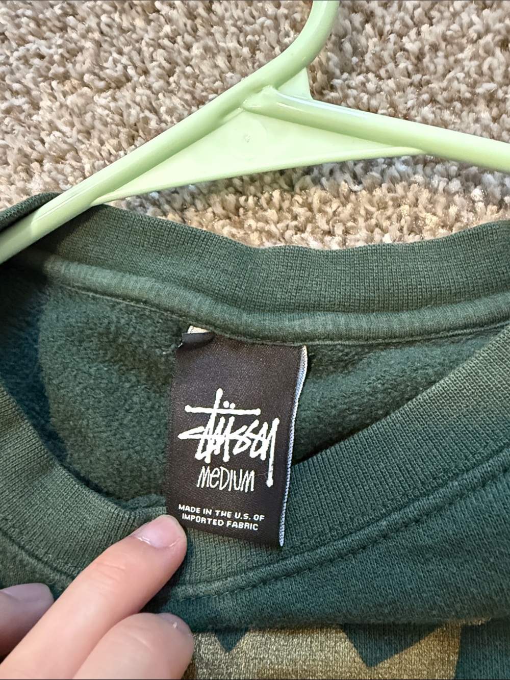 Stussy Green Graphic Sweatshirt - Hold Down The Crown - Picture 4 of 6